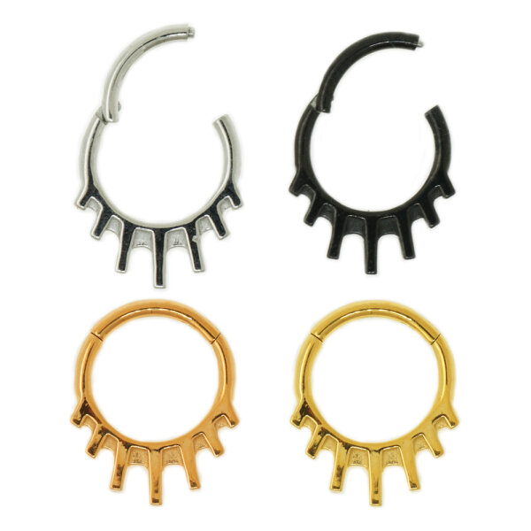 1,2mm Ray Shaped Hinged Segment Clicker Ring