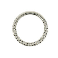 1,2mm Dotted Texture Hinged Segment Clicker Ring