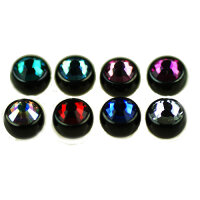10 Pcs Pack Steel Black Piercing Ball with Big Stone