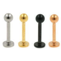 10 Pcs Pack Steel Labrets with Balls, 4 Colors