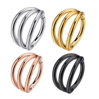1,2mm Triple Hoop Ring Hinged Segment Clicker Ring