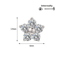 Titanium Star Shaped Crystal Top for Internally Threaded...