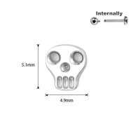 Titanium Flat Skull Top for Internally Threaded Labrets