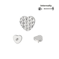 Titanium Heart Shaped Dotted Top for Internally Threaded...
