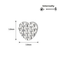 Titanium Heart Shaped Dotted Top for Internally Threaded...