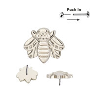 Titanium Bee Top Threadless Push in Pin