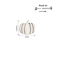 Titanium Pumpkin Top Threadless Push in Pin