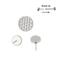 Titanium Round Shaped Dotted Top Threadless Push in Pin