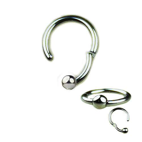 1,2mm Titanium Ball Hinged Segment Clicker Ring