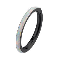 1,2mm Opal Lined Hinged Segment Clicker Ring
