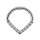 1,2mm Front CZ Stones Jewelled Drop Shape Hinged Clicker Ring