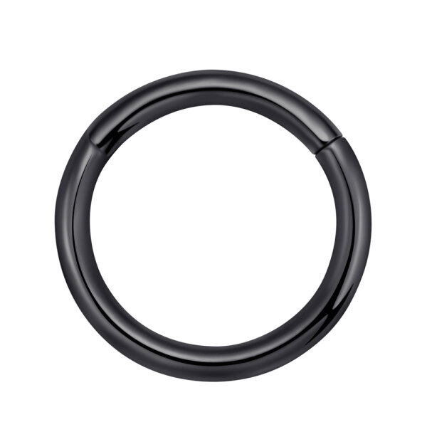 Big Gauge Hinged Segment Clicker Ring 2,5x10mm Black