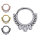 1,2mm CZ Stones Beads Hinged Segment Clicker Ring