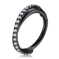1,2mm Double X Ring Front Jewelled Hinged Segment  Ring