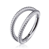 1,2mm Double Hoop Rotated Pattern Hinged Segment Clicker Ring