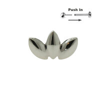 Titanium Leaf Form Threadless Push in Pin