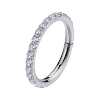 1,2mm Steel Outer Jewelled Hinged Segment Clicker Ring