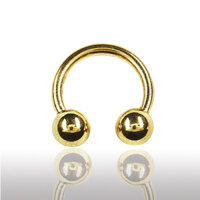 10 Pcs Pack Gold Steel Circular Barbells with Balls