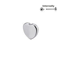 Titanium Heart Shaped Flat Top for Internally Threaded...