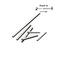 10 Pcs Pack 1,6mm Titanium Threadless Barbells Push in Pin Bar only