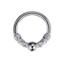 1,2mm Vintage Design Ball Hinged Segment Clicker Ring