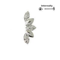 Curved Leaves Top Internally Threaded Labret